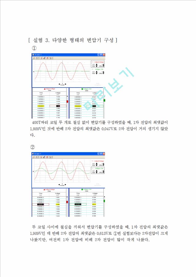 [물리학실험 레포트 보고서] 물리결과 전자기 유도.hwp